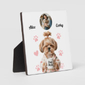 Schattige Roze Hond Moeder Foto Naam Fotoplaat (Voorkant)