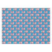 Schattige Roze Honden - Blauw Tafelkleed (Voorkant (Horizontaal))