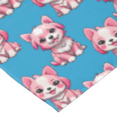 Schattige Roze Honden - Blauw Tafelkleed (Gekanteld)