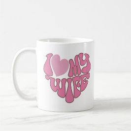 Schattige roze 'I Love My Wife' Graphic Koffiemok