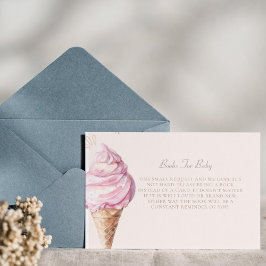 Schattige Roze Ice Cream Baby shower Boekaanvraag Informatiekaartje