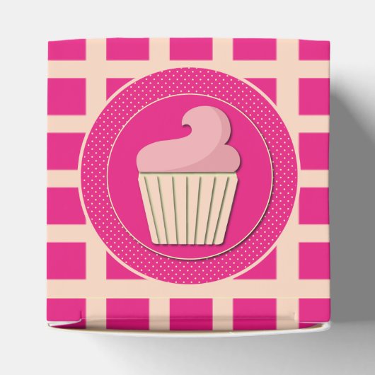 Schattige roze Ik hou van cupcakes Bedankdoosjes (Bovenkant)