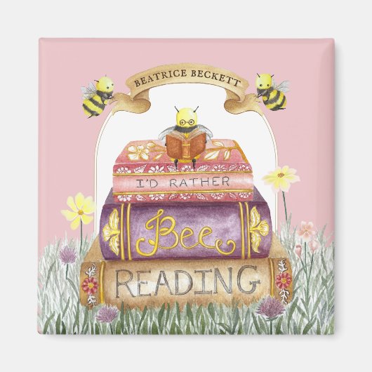 Schattige roze Ik lees liever boek liefhebber Magneet (Voorkant)
