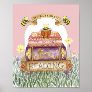 Schattige roze Ik lees liever boek liefhebber Poster