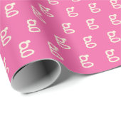 Schattige Roze Initiaal Monogram Retro Typewriter  Cadeaupapier (Rol Hoek)