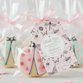 Schattige Roze Insecten Bedankt Cadeaulabel