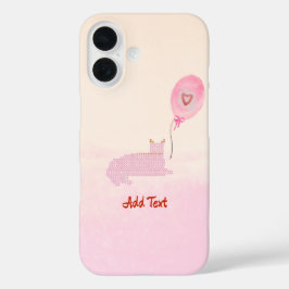 Schattige Roze Kat iPhone 16 Hoesje