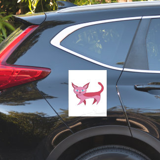 Schattige roze kat en keukendoppen sticker