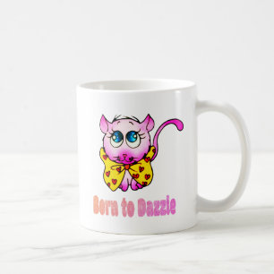 Schattige Roze Kat - Geboren om Kunst te Laten Sch Koffiemok