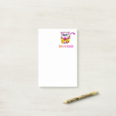 Schattige Roze Kat - Geboren om Kunst te Laten Sch Post-it® Notes (Op bureau)