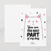 Schattige Roze Kat | Happy Valentijnsdag vakantie  Kaart (Voorkant / Achterkant)
