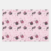 Schattige Roze Kat Liefde Custom Foto Kinder Inpakpapier Vel (Voorkant 3)