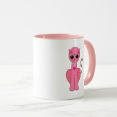 Schattige roze kat mok (Voorkant rechts)