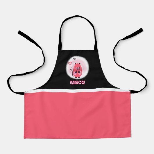 Schattige roze kat schort (Voorkant)