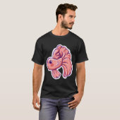 Schattige roze kawaii betta vis t-shirt (Voorkant volledig)