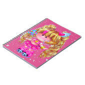 Schattige roze Kawaii Doll Notitieboek (Linkerzijde)
