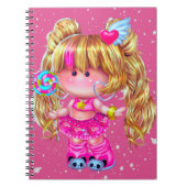 Schattige roze Kawaii Doll Notitieboek (Voorkant)