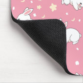 Schattige Roze Kawaii Konijn Doodle Muismat (Hoek)