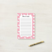 Schattige Roze Kawaii Konijn Doodle Post-it® Notes (Op bureau)