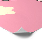 Schattige Roze Kawaii Konijn Doodle Poster (Hoek)