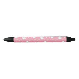 Schattige Roze Kawaii Konijn Doodle Zwarte Inkt Pen