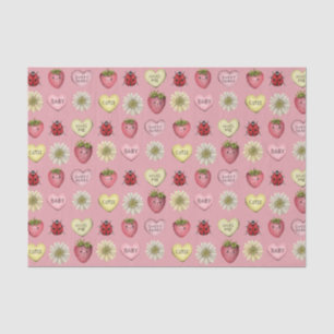 Schattige Roze Kawaii Valentijnsdag Patroon Tissuepapier