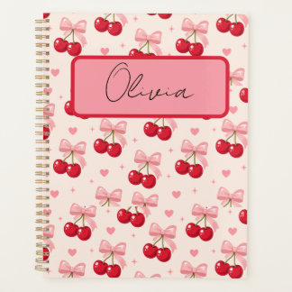 Schattige Roze Kers Strik Coquette Terug naar Scho Planner