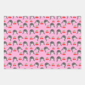 Schattige roze kersenmeisje inpakpapier vel (Voorkant 2)