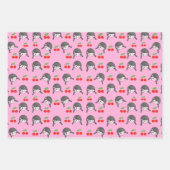 Schattige roze kersenmeisje inpakpapier vel (Voorkant)