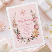 Schattige Roze Kerst Baby shower Kaart