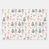 Schattige roze kerst notenkraker ballerina's inpakpapier vel (Voorkant 3)