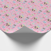 Schattige roze kerst notenkraker cadeaupapier (Hoek)