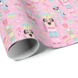 Schattige roze kerst notenkraker cadeaupapier