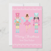 Schattige roze kerst notenkraker feestdagenkaart (Voorkant)