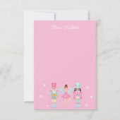 Schattige Roze Kerst Notenkraker Gepersonaliseerd Bedankkaart (Voorkant)