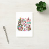 Schattige Roze Kerst Sneeuwman Post-it® Notes (Kantoor)