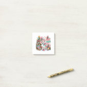 Schattige Roze Kerst Sneeuwman Post-it® Notes (Op bureau)