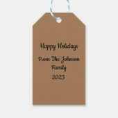 Schattige Roze Kerst Thema Cadeaulabel (Achterkant)