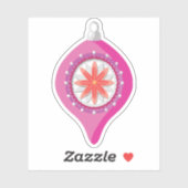Schattige roze kerstboom ornament sticker (Vel)