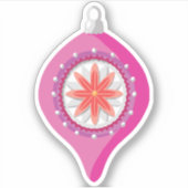 Schattige roze kerstboom ornament sticker (Voorkant)