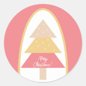 Schattige Roze Kerstboom Ronde Sticker (Voorkant)