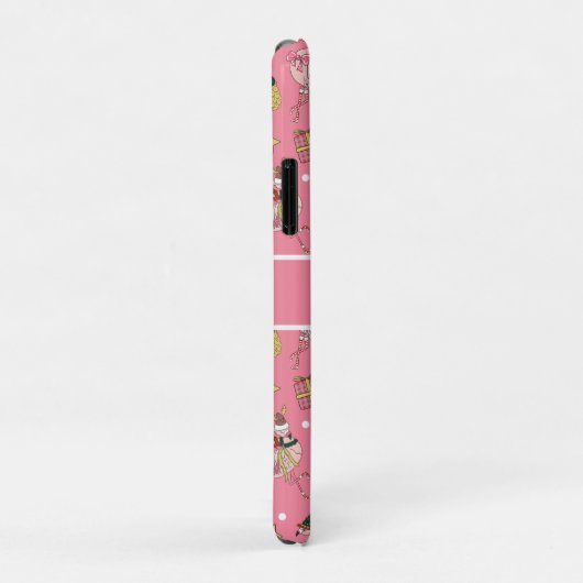Schattige roze kerstflamingo en ananaspatroon Case-Mate iPhone case (Achterkant/rechts)