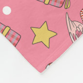 Schattige roze kerstflamingo en ananaspatroon fleece deken (Hoek)