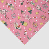 Schattige roze kerstflamingo en ananaspatroon tissuepapier (Detail)