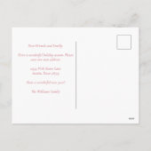 Schattige Roze Kersthuis Nieuw Thuis Adres Feestdagenkaart (Achterkant)