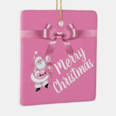 Schattige roze kerstkerst keramisch ornament (Rechts)