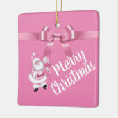 Schattige roze kerstkerst keramisch ornament (Links)