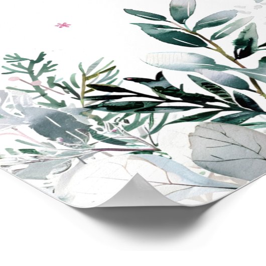 Schattige Roze Kerstman Baby shower Welkomstbord Poster (Hoek)