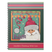 Schattige Roze Kerstman Geloof in Kerst Wenslijst Notitieboek (Voorkant)