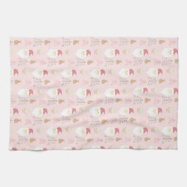 Schattige Roze Kerstman vakantiepatroon Theedoek